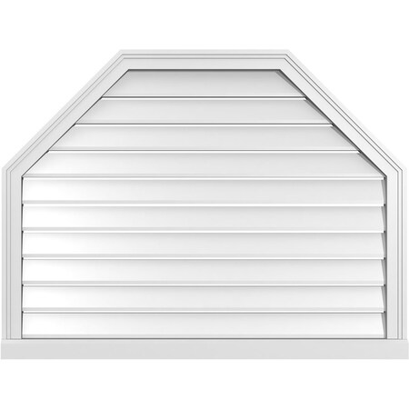 Ekena Millwork Octagonal Top Surface Mount PVC Gable Vent w/ 2"W x 2"P Brickmould Sill Frame, 42"W x 32"H GVPOT42X3203SF